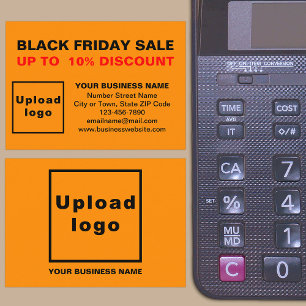 Black Friday Sale auf Orange Color Enclosure Card Begleitkarte