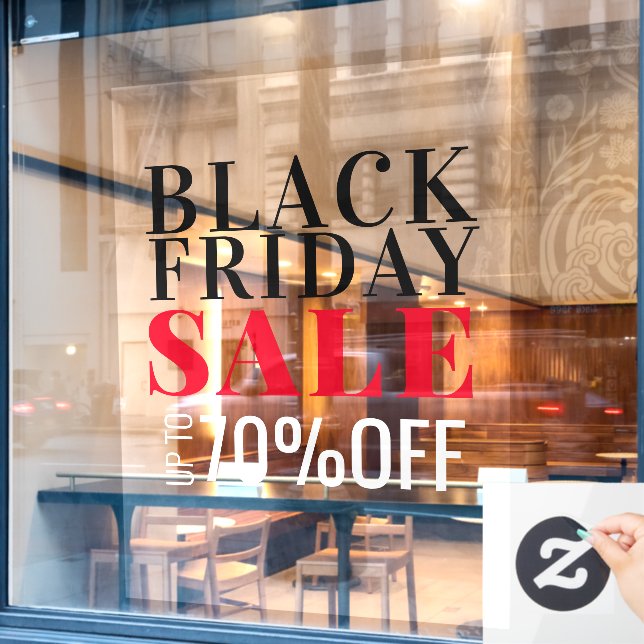 Black Friday Sale Einfach & Bold Fensteraufkleber (Café-Fenster)