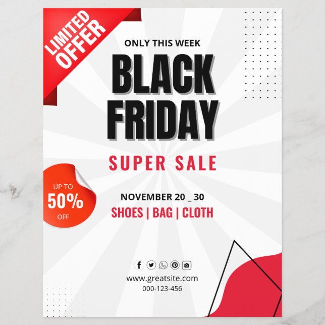 Black Friday Sale Flyer, Business Sale Poster Flyer (Vorne)