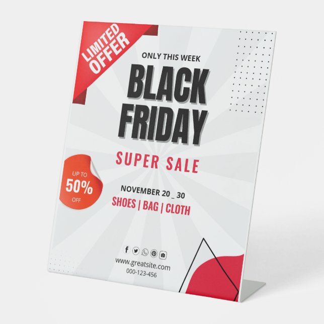 Black Friday Sale Flyer, Business Sale Poster Sockelschild (Vorderseite)