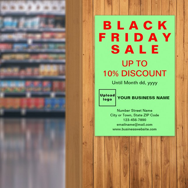 Black Friday Sale Light Green Poster (Black Friday Sale on light green poster)