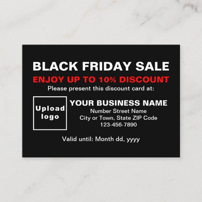 Black Friday Sale mit Black Discount Card Rabattkarte (Vorderseite)