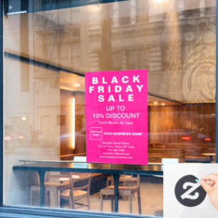 Black Friday Sale Pink Window Clubing Fensteraufkleber
