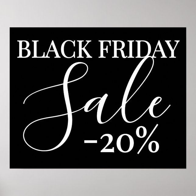 Black Friday Sale-Sign, 20% Rabatt auf den Einzelh Poster (Vorne)
