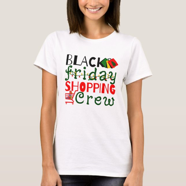 Black Friday Shopping Crew T-Shirt (Vorderseite)