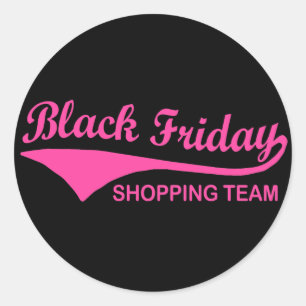 Black Friday Shopping Team Runder Aufkleber