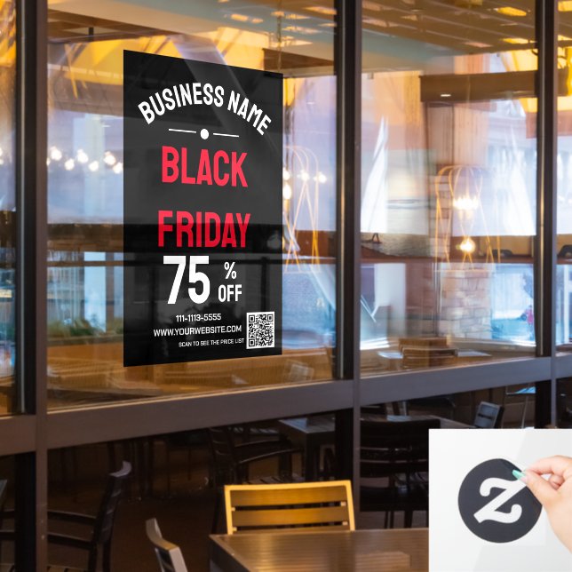 Black Friday Store Sale Black Fensteraufkleber (Restaurantfenster)