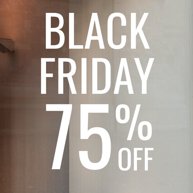 Black Friday Store Sale | Business Minimal White Fensteraufkleber (Von Creator hochgeladen)
