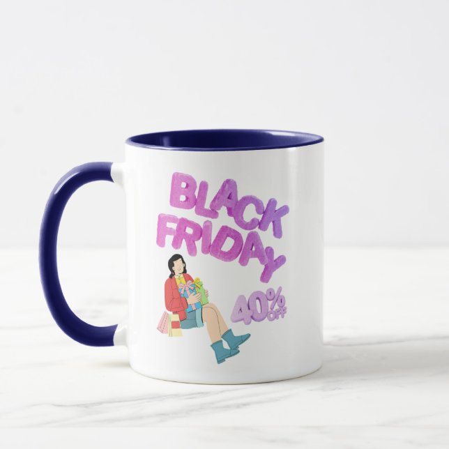 Black Friday Tasse - Blau-weiße Kaffeetasse | 40%  (Links)