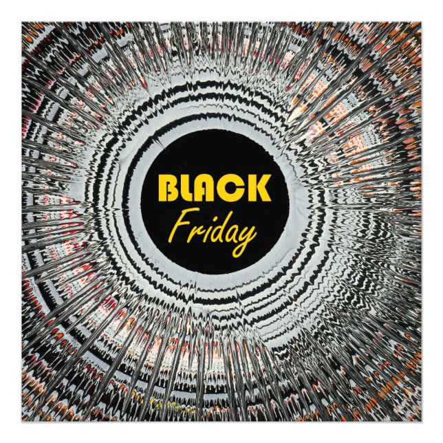 Black Friday-Werbung mit origineller Spin-Art Fotodruck (Vorne)
