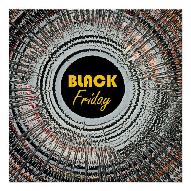 Black Friday-Werbung mit origineller Spin-Art Poster (Vorderseite)