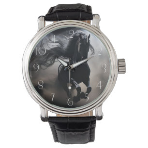 Black Friesian Horse Armbanduhr