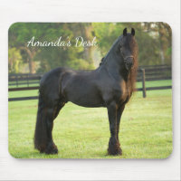 Black Friesian Horse Foto Desk