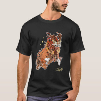 Black Fu Dog T - Shirt mit Künstlersignatur