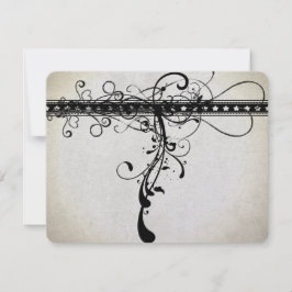 Black Funky Renaissance Wedding Response Cards RSVP Karte