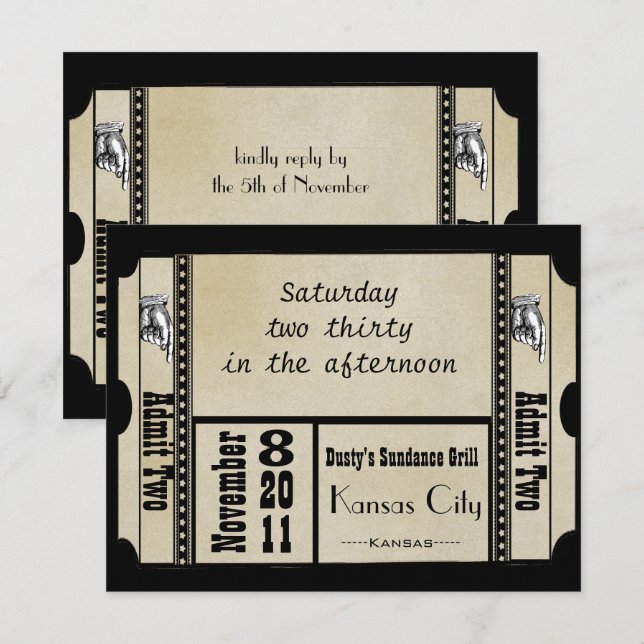 Black Funky Textured Wirbel Wedding Response Cards Einladung (Vorne/Hinten)