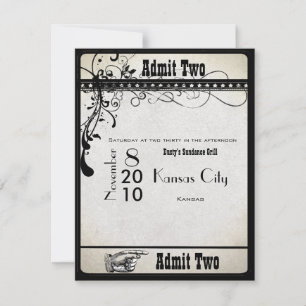 Black Funky Textured Wirbel Wedding Response Cards RSVP Karte