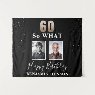 Black Funny 60 So, was 70. Geburtstag 2 Foto Wandteppich