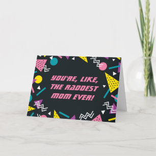 Black Funny 80er Slang Mütter Tageskarte Karte