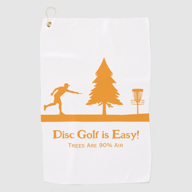 Black Funny Disk Golf Putting mit Baumhemmnis Golfhandtuch (Vorderseite)