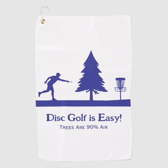Black Funny Disk Golf Putting mit Baumhemmnis Golfhandtuch (Vorderseite)