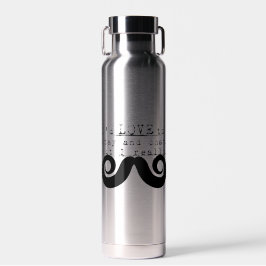 Black Funny Humor I Mustache Trinkflasche