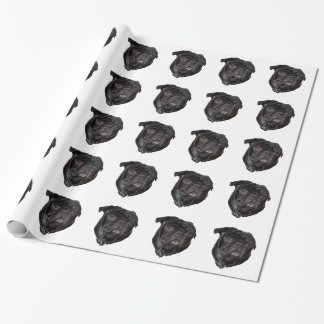 Black Funny Mops Geschenkpapier