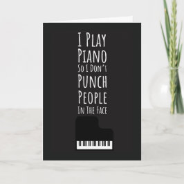 Black Funny Piano Player Cards Pianist Musician  Karte