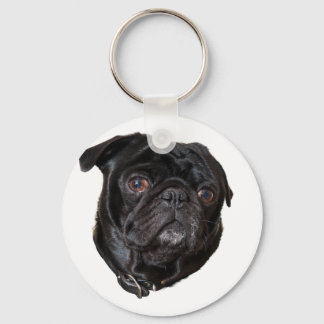 Black Funny Pug Schlüsselanhänger