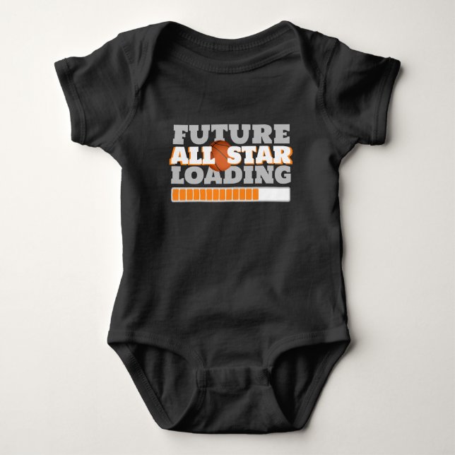 Black Future All Star Loading Baby Basketball Baby Strampler (Vorderseite)