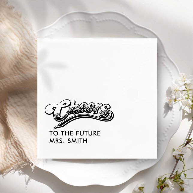 Black Future Mrs. Modern Brautparty Serviette (Von Creator hochgeladen)