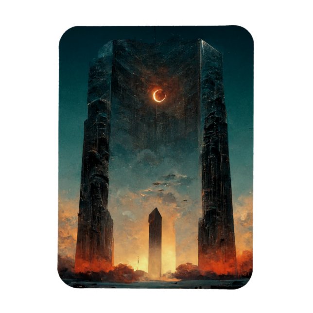Black Gate Fantasy Sci-Fi Kunst Magnet (Vertikal)