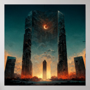 Black Gate Fantasy Sci-Fi Kunst Poster