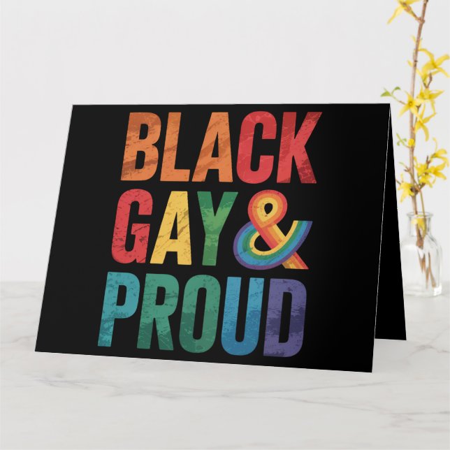 Black Gay und Proud LGBTQ Black Queers Karte (Gelbe Blume)