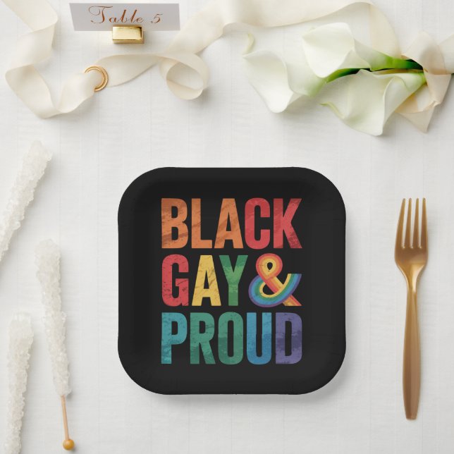 Black Gay und Proud LGBTQ Black Queers Pappteller (Hochzeit)