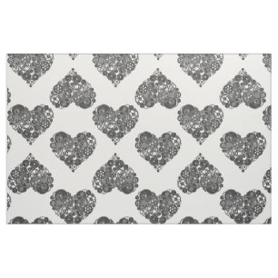 Black Gears Steampunk Hearts Stoff