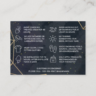 Black Geometric Gold Waxing Aftercare Card Visitenkarte