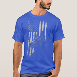 Black German Sheperd Patriotic USA Flag T-Shirt