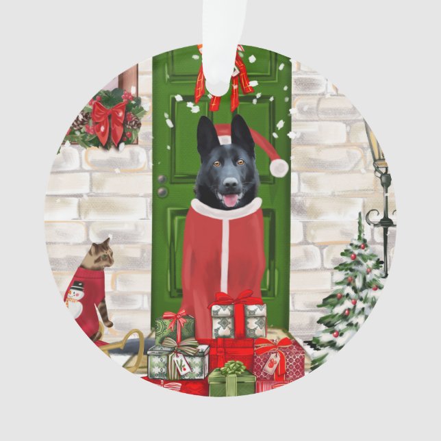 Black German Shepherd Dog Weihnachten Ornament (Vorderseite)