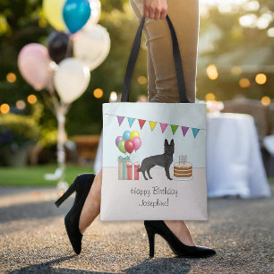 Black German Shepherd farbenfrohe Happy Birthday