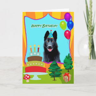 Black German Shepherd Hund Geburtstagskarte Karte