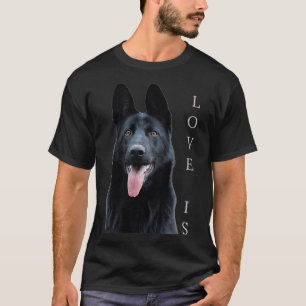 Black German Shepherd Schäfer Dog Mama Vater Lieb T-Shirt
