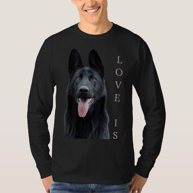 Black German Shepherd Schäfer Dog Mama Vater Liebe T-Shirt (Vorderseite)
