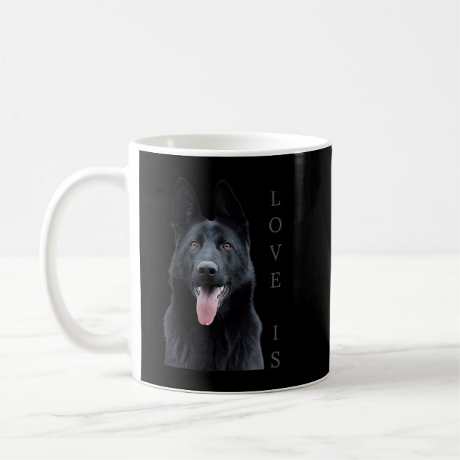 Black German Shepherd Shirt Schäfer TShirt Dog Mam Kaffeetasse (Links)