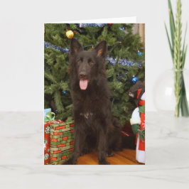 Black German Shepherd Weihnachtskarte Feiertagskarte
