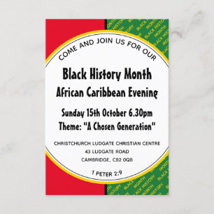 BLACK GESCHICHTE MONATLICHE Feier Custom Einladung