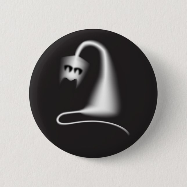 Black ghost cat button (Vorderseite)