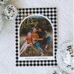 Black Gingham Foto Christmas Card Feiertagskarte<br><div class="desc">Foto Weihnachtskarte - Bereit,  von Ihnen personalisiert zu werden!</div>
