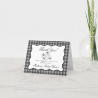 Black Gingham Little Boo Ghost Dankeschön Karte