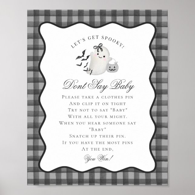 Black Gingham Little Boo Ghost Dont Say Baby Game Poster (Vorne)